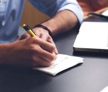 Photo of someone preparing for their interview